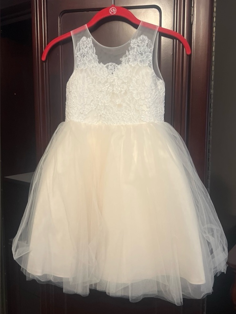 Ivory Tulle Lace Flower Girl Dress for Kids